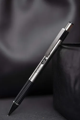 Miniatura 2 de Zebra Pen, STEEL M-301 - Lápices mecánicos, punta fina de 0.020 in, mina recargable, barril de acero inoxidable, borrador integrado, clip duradero
