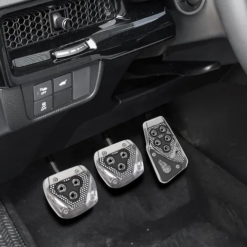 Miniatura 11 de Zufoty 3 piezas de almohadillas de pedal de aluminio antideslizantes para coche, cubiertas de pedal de freno de transmisión manual, cubiertas