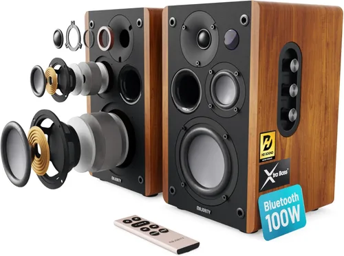 Majority Altavoces de estantería con alimentación | 5.3 Altavoces estéreo Bluetooth | Altavoces de estantería activos de 100W | Altavoces de monitor