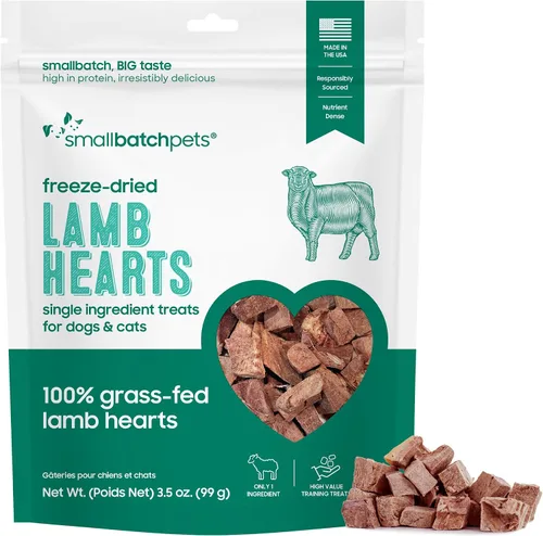 Miniatura 7 de smallbatch Pets Premium - Golosinas de corazón de res liofilizadas para perros y gatos, 3.5 onzas, fabricadas y obtenidas en los Estados Unidos, un
