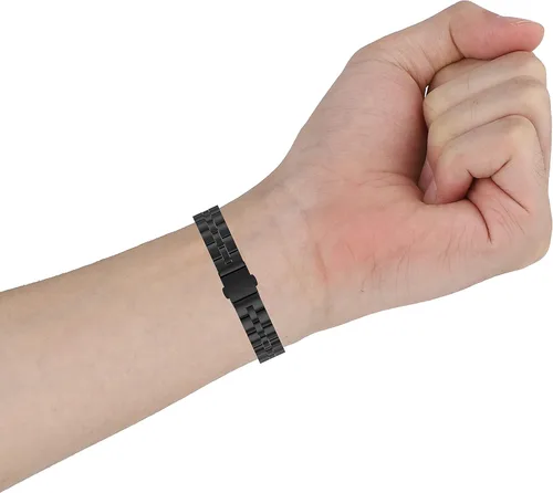 Miniatura 8 de FitTurn Correas compatibles con Fitbit Luxe Metal acero inoxidable correa de reloj de repuesto clásica duradera de enlace sólido accesorio hebilla