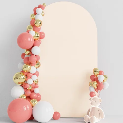 Miniatura 48 de Wokceer Funda para Arco de Boda de 6.6 Pies de Spandex Ajustada Cubiertas para Soporte de Arco de Boda Parte Superior Redonda Chiara Funda de Telón