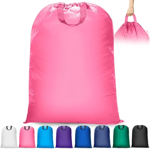 Miniatura 11 de Isink Bolsa de lavandería extra grande con asas, resistente, bolsa de lavandería de viaje para ropa sucia, 28 x 40 pulgadas (negro)