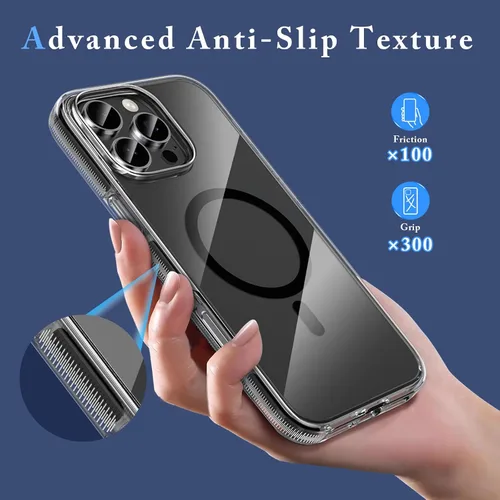Miniatura 7 de MILPROX Compatible con iPhone 16 Pro Funda – con protector de pantalla – Compatible con MagSafe – Diseño magnético claro transparente – Que no se