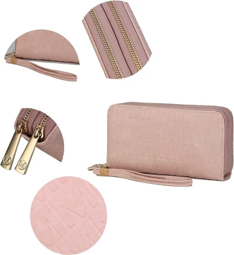 Miniatura 14 de MKF Collection Mia K - Cartera de pulsera para mujer, pequeña cartera de cuero vegano para tarjetas de crédito con cremallera y bolsillo