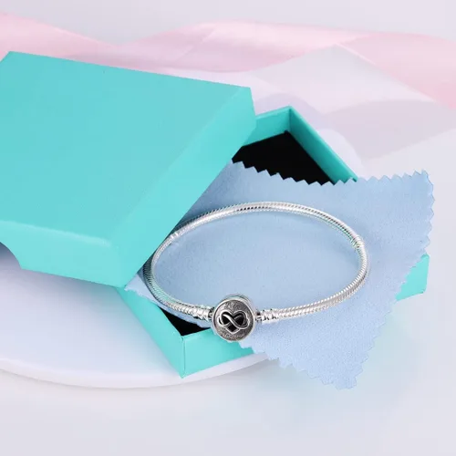 Miniatura 7 de Parmuz Charm Bracelet For Woman 925 Sterling Silver Basic heart clasp Iconic Moments Snake Chain Bracelet Gift for Teen Girls Men Mother Daughter