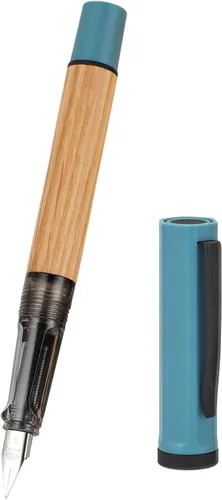 Miniatura 9 de Jinhao 58 - Pluma estilográfica de madera de roble natural hecha a mano, punta fina con tapa de rosca y convertidor de tinta, elegante regalo Verde
