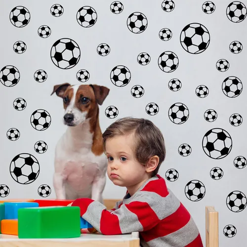 Miniatura 5 de 44 calcomanías de fútbol, fáciles de despegar y pegar, calcomanías de fútbol de pared para decoración de pared de fútbol para dormitorio de niños