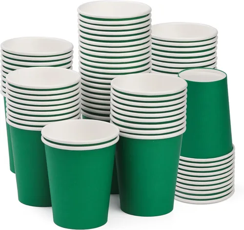 Miniatura 17 de Vasos de papel de 8 onzas, paquete de 25 unidades, vasos de café de papel desechables, para bebidas calientes o frías, para Halloween, fiestas, Negro