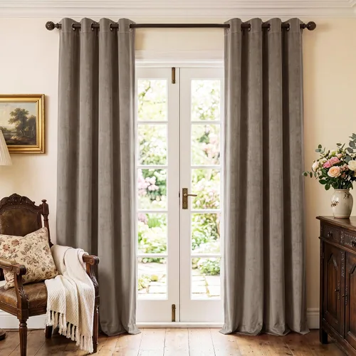 Miniatura 10 de StangH Cortinas de Terciopelo Grueso Sólido - Juego de Tratamiento de Ventanas con Oscurecimiento Moderado para Dormitorio, Cortinas/Cortinajes