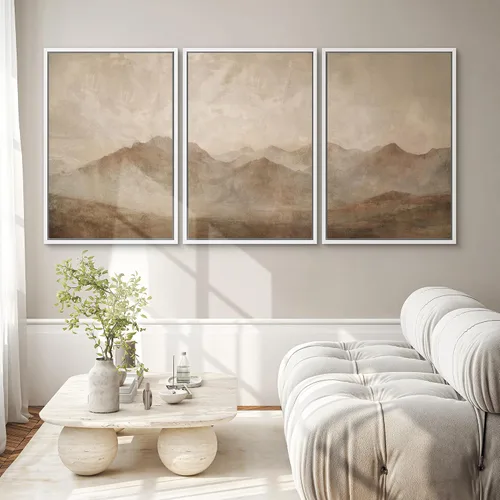 Miniatura 113 de SIGNWIN Lienzo enmarcado para pared, arte con pinceladas de flujo neutro en tonos beige abstractos, ilustraciones, arte moderno, decorativo