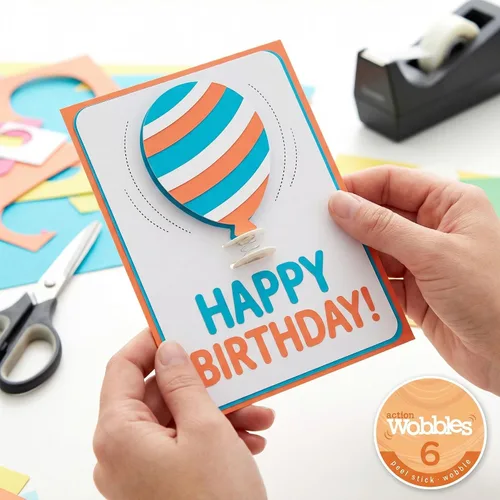 Miniatura 3 de Hampton Art Accessories Action Wobbles, 6 unidades, anclajes de resorte autoadhesivos, para manualidades de papel, fabricación de tarjetas y álbumes