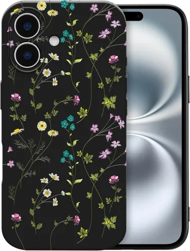 Miniatura 35 de RALEAVO Funda Floral para iPhone 12, Cubierta de Silicona Líquida con Bonito Patrón de Rama de Flores para Niñas y Mujeres, Funda Protectora de Goma