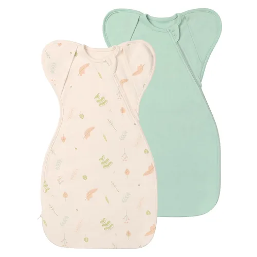 Miniatura 10 de Manta Envolvente de Algodón Suave Premium, Saco de Dormir con Diseño de Brazos Arriba, 2 Paquetes 3-6 Meses, Manos Arriba Transiciones de 3 Vías a
