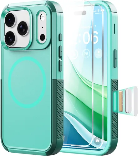 Miniatura 65 de Diverbox Funda para iPhone 13 [compatible con MagSafe] [con protector de pantalla] [a prueba de golpes] [a prueba de caídas] Funda de protección
