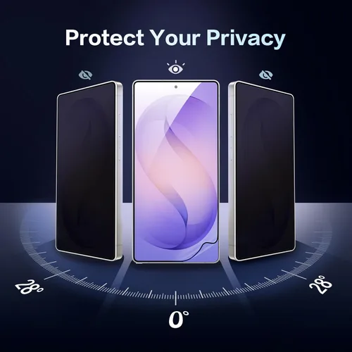 Miniatura 4 de Paquete de 2 protectores de pantalla de privacidad para Samsung Galaxy S25 Ultra, película PET antiespía, soporte de identificación de huellas Negro