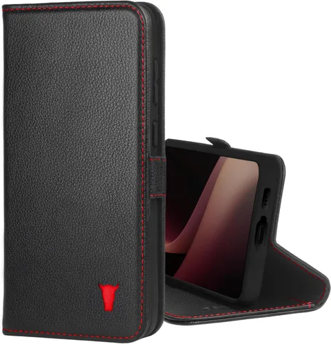 TORRO Funda compatible con Samsung Galaxy S24 FE 5G – Funda de piel premium tipo cartera con función atril y ranuras para tarjetas (negro con