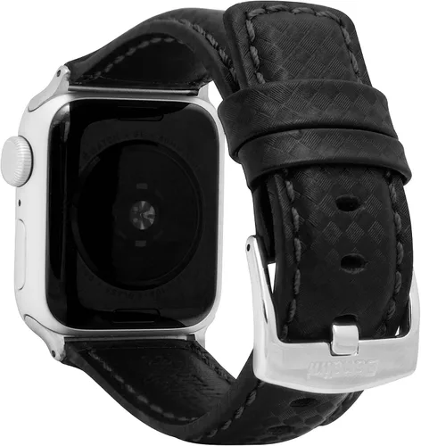 Miniatura 13 de Bandini Correa de cuero de fibra de carbono para hombre para Apple Watch de 1.732 in 1.772 in 1.654 in 1.614 in 1.575 in 1.496 in Ultra 1.929 in