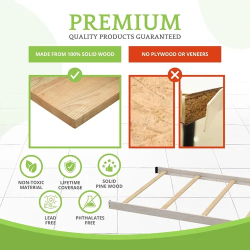 Miniatura 6 de Kit de conversión de tamaño completo, rieles de cama para cunas de bebé, múltiples acabados disponibles (blanco antiguo)