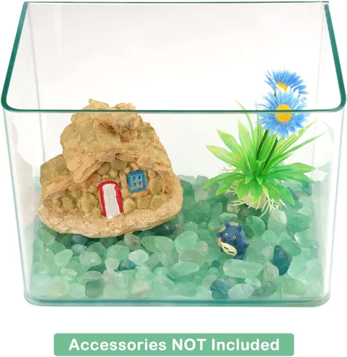Miniatura 4 de WAYBER 2 libras/920g Piedras de cuarzo cristal verde natural irregulares para acuarios, rocas y arenas de grava para tanques de tortugas, plantas