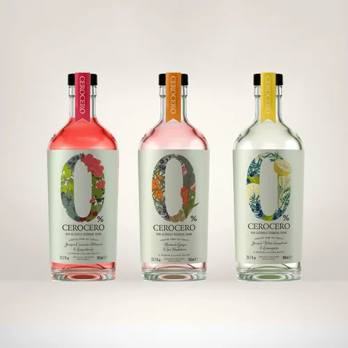 Miniatura 5 de CeroCero - Ginebra sin alcohol de pomelo blanco y hierba limón, licores sin alcohol de primera calidad, brillantes y vibrantes, halal, bajo