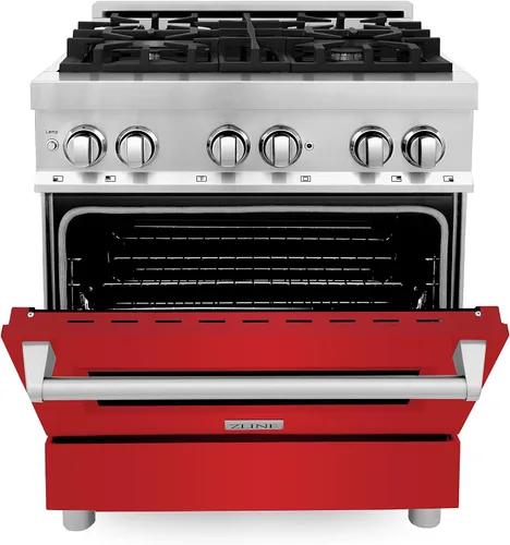 Miniatura 2 de ZLINE RA-RM-30 Rango de combustible dual Legacy de 30 pulgadas y 4.0 pies cúbicos con placa de gas de 4 quemadores y horno de convección eléctrico