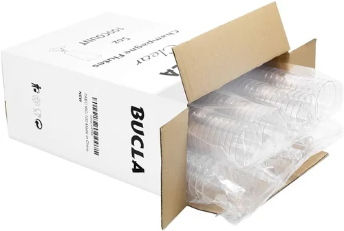 Miniatura 7 de BUCLA Paquete de 100 copas de champán de plástico transparente, copas de champán de plástico de 5 onzas, vasos desechables transparentes de alta