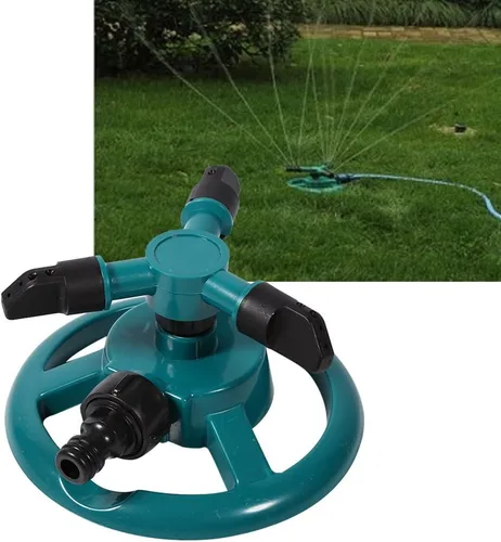 Miniatura 9 de Sistema de riego automático giratorio de 360 grados con manguera de 3 boquillas para riego de jardín de patio grande