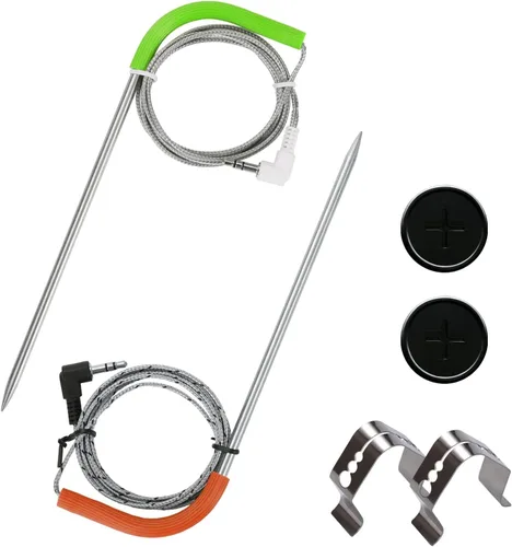 Miniatura 6 de Sonda de carne de repuesto para parrilla de pellets Pit Boss y ahumador de pellets, enchufe de 0.138 in, paquete de 2 sondas de carne con accesorios