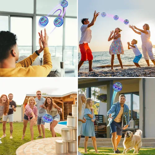 Miniatura 6 de XINHOME - Juguetes de bola de orbe volador con forma de globo, bumerán mágico, controlado a mano, mini dron con función de giro y levitación, luces