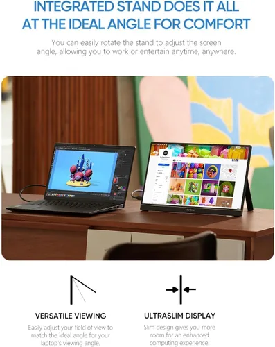 Miniatura 6 de ARZOPA Monitor portátil de 15.6 pulgadas FHD 1080P – Monitor portátil ultradelgado para laptop con soporte – Pantalla IPS para PC, MAC, teléfono