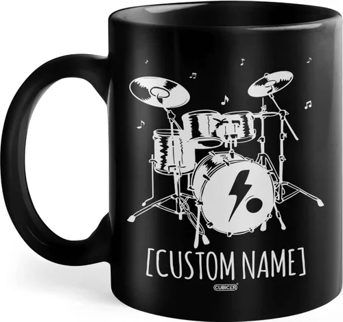 Miniatura 9 de CUBICER Taza de café de cerámica negra personalizada, tazas religiosas, con nombre personalizado, tazas grandes con refranes para mujeres, hombres