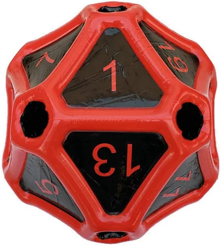 Miniatura 3 de Black Bazaar Dados grandes D20 inflables extra grandes gigantes para juegos DND RPG de mesa Juego de rol Calabozos y dragones Negro y rojo