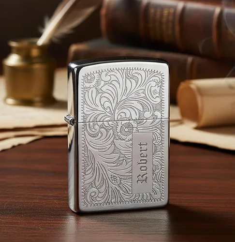 Encendedor personalizado de Zippo – Diseño veneciano grabado personalizado | Encendedor de metal genuino a prueba de viento | Regalo único para