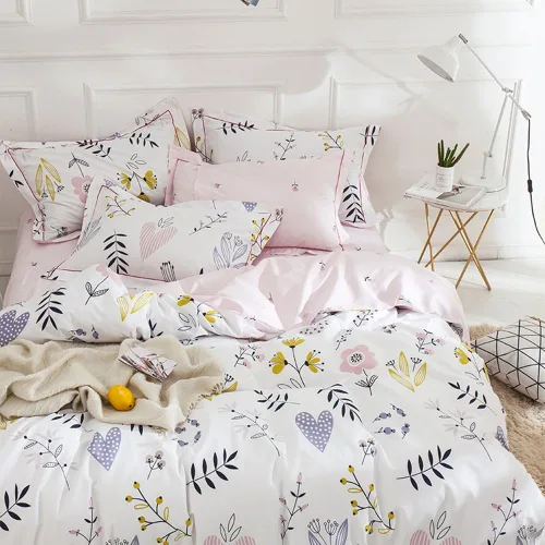 Miniatura 30 de AMWAN Juego de funda de edredón floral bohemio de algodón, ropa de cama con estética de jardín, elegante, botánico, con cierre con cremallera y 4