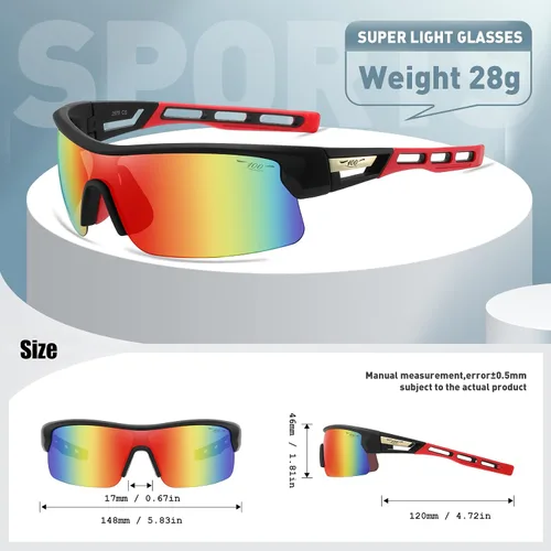 Miniatura 2 de Gafas de sol deportivas polarizadas para hombres y mujeres, TR90 UV 400, protección FHD lente ligera