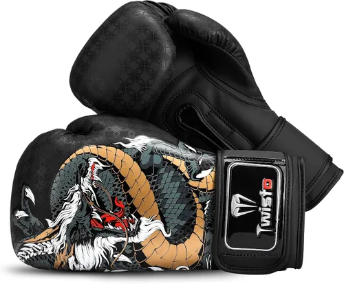 Miniatura 2 de Twisto Guantes de boxeo S6 – Pro Training & Sparring, piel maya, Muay Thai, MMA, kickboxing, hombres, mujeres, adultos, saco de boxeo pesado