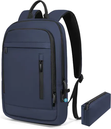 Miniatura 11 de Mochila de negocios para hombres antirrobo resistente al agua mochila de desplazamiento para portátil de 15.6 pulgadas para el trabajo diario, Negro