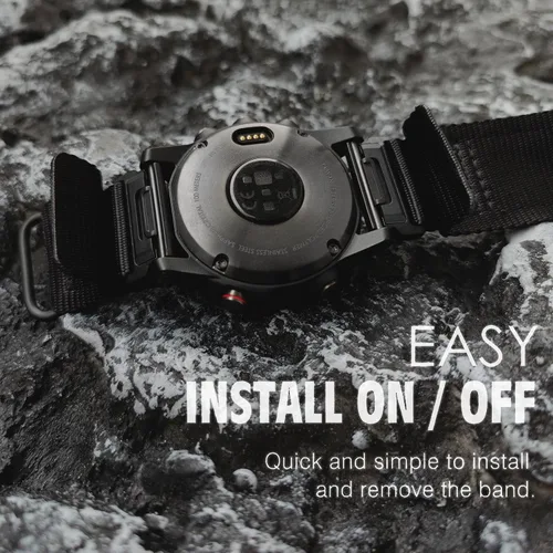 Miniatura 6 de Abanen Correas de reloj de nailon resistentes de ajuste rápido de 0.866 in para Garmin Fenix 8 1.850 in/epix Pro 1.850 in/Fenix 7/6/5, correa