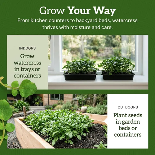 Miniatura 8 de TKE Farms & Gardens - Semillas de berro para plantar, más de 1500 semillas autóctonas sin OMG, cultiva un superalimento rico en nutrientes, fácil