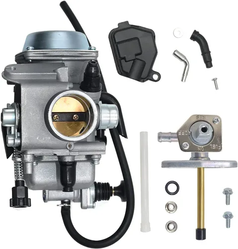 Carburador TRX350 apto para Honda Rancher 350 TRX350ES TRX350FE TRX350FMTE TRX350TM 2000-2006 ATV 4 tiempos Carb con válvula de gasolina