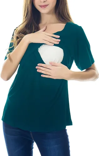 Miniatura 3 de Smallshow - Camisetas de mujer para maternidad, manga corta prendas de lactancia