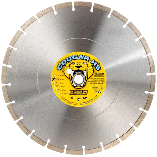 Miniatura 8 de Cougar HS Hoja de sierra de hormigón de diamante de 12 pulgadas, hoja segmentada de uso general premium, hormigón de corte seco/húmedo, mampostería