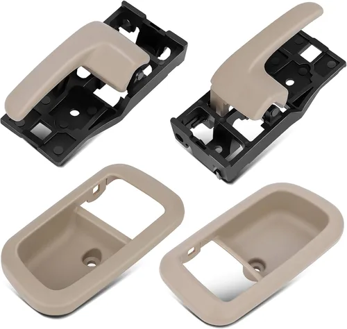cciyu Manijas de puerta para Toyota Tundra 2000-2006 Interior Trasero Izquierdo Pasajero Lado Derecho, Color Beige, 4 piezas
