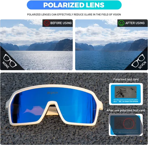 Miniatura 3 de SCVCN Gafas de ciclismo polarizadas deportivas MTB BMX, hombres y mujeres, correr, conducir, pesca, golf 06