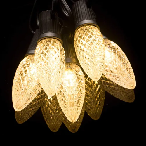 Miniatura 3 de Brightown Paquete de 25 bombillas LED C9 de repuesto para Navidad, bombillas LED C9 inastillables para cadena de luces de Navidad, base intermedia