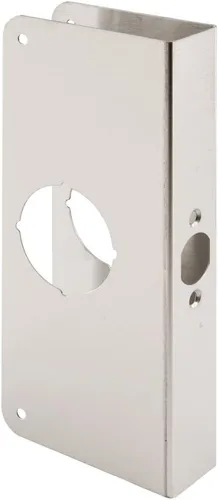 Miniatura 4 de Prime-Line U 9586 - Placa de refuerzo de puerta y cerradura de acero inoxidable para puertas de 1-3/4 pulgadas de grosor, acabado de acero