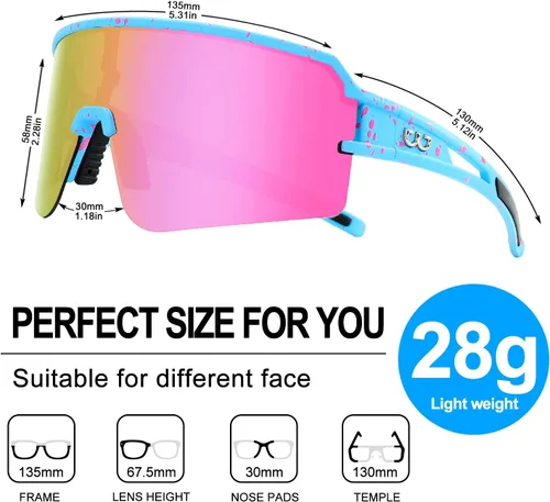 Miniatura 4 de FMY Gafas de sol polarizadas para ciclismo, lentes deportivos con protección UV400, para béisbol, correr, pescar, para hombres, mujeres y jóvenes