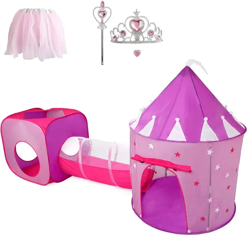 Miniatura 7 de Regalo para niños pequeños y niñas, piscina de pelotas, carpa de juego y túneles para niños, el mejor regalo de cumpleaños para niños de 3, 4 y 5