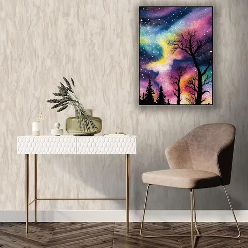 Miniatura 3 de CoHraeu Kits de pintura de diamantes en D para adultos, kits de pintura de diamantes de árbol de estrella, arte de gemas de diamante para decoración